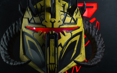 Custom Savage Mandalorian Helmet with Horn