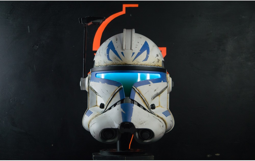 Captain Rex 501st Legion Clone Trooper Phase 2 Helmet ROTS LED Visor for Leif with add part for LED illumination on shelf