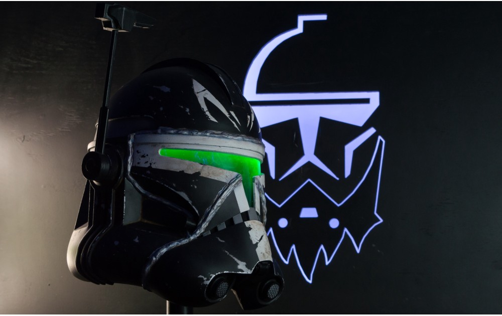Capitan Rex "Black White" Clone Trooper Phase 2 Helmet ROTS with LED