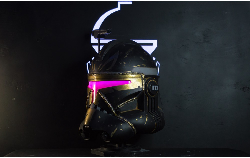 Capitan Rex "Black Gold" Clone Trooper Phase 2 Helmet ROTS with LED